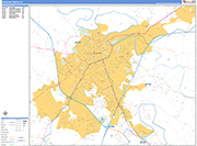 Bowling Green  Wall Map Basic Style